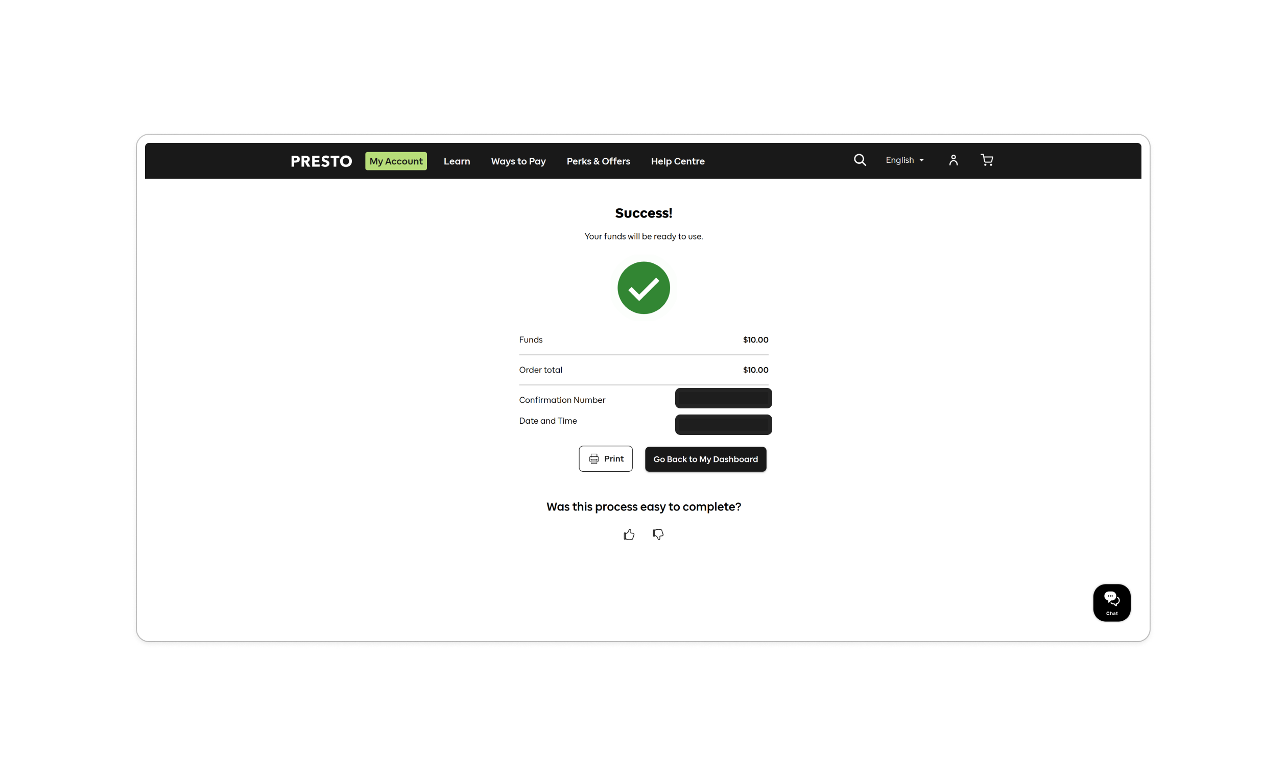 Presto flow — screen 7